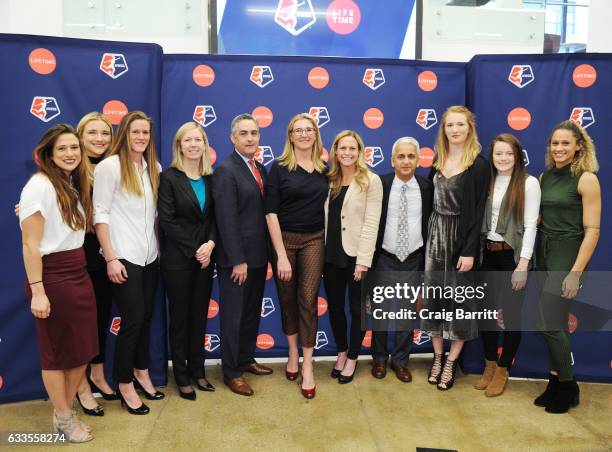 Forward for the Chicago Red Stars Stephanie McCaffrey, midfielder for the Washington Spirit Kristie Mewis, goalkeeper for the Chicago Red Stars...