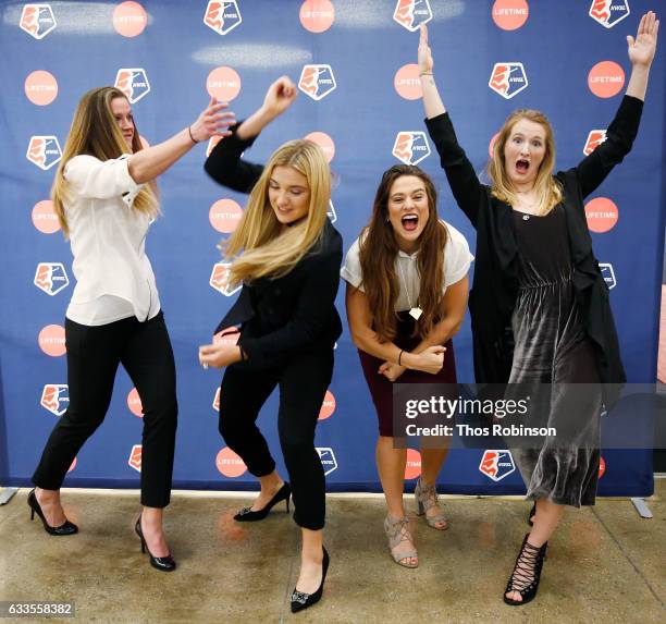 Goalkeeper for the Chicago Red Stars Alyssa Naeher, midfielder for the Washington Spirit Kristie Mewis, forward for the Chicago Red Stars Stephanie...