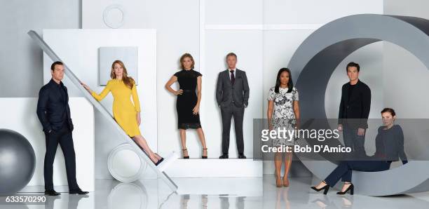 Walt Disney Television via Getty Images's "The Catch" stars Peter Krause as Benjamin, Mireille Enos as Alice, Sonya Walger as Margot, John Simm as...
