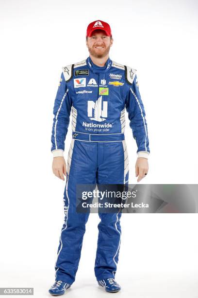 Monster Energy NASCAR Cup Series driver Dale Earnhardt Jr. Poses for a photo during the 2017 Media Tour at the Charlotte Convention Center on January...