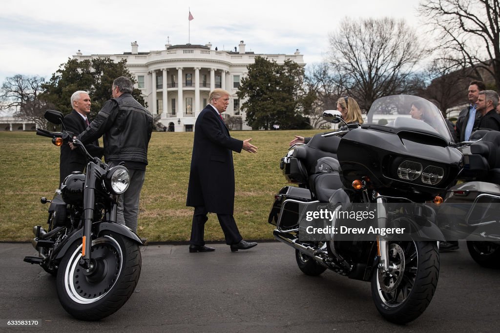 President Trump Has Lunch With Harley Davidson Executives And Union Reps
