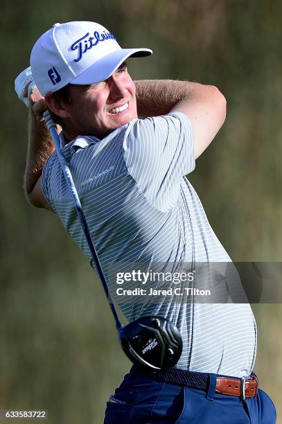 John Peterson tees off on the second hole during the first round of the Waste Management Phoenix Open at TPC Scottsdale on February 2, 2017 in...