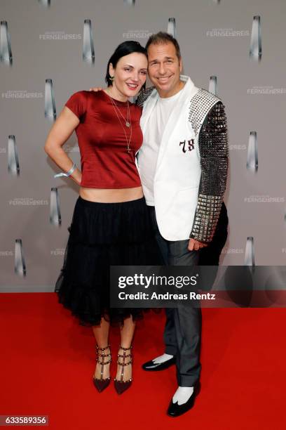 Kai Ebel and his wife Mila Wiegand attend the German Television Award at Rheinterrasse on February 2, 2017 in Duesseldorf, Germany.