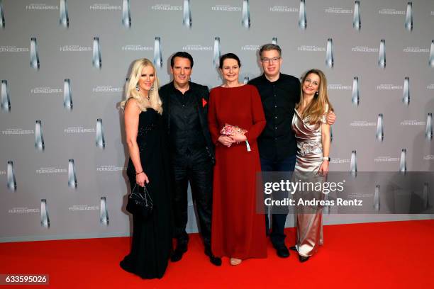 Anna Heesch, Ralf Duemmel, guest, Frank Thelen and his wife Natalie attend the German Television Award at Rheinterrasse on February 2, 2017 in...