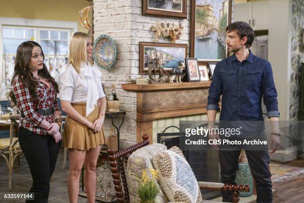 And the Jessica Shmessica" -- Pictured: Max Black , Caroline Channing and Bobby . When Bobby invites Caroline to a party to meet his family, she is...