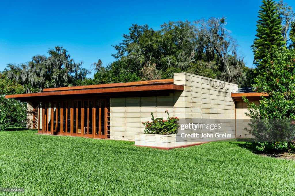 Usonian house designed by Frank Loyd Wright for Florida...