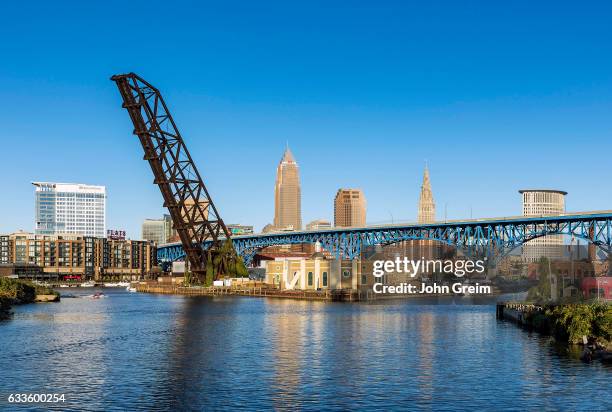 City skyline and the Cuyahoga River.