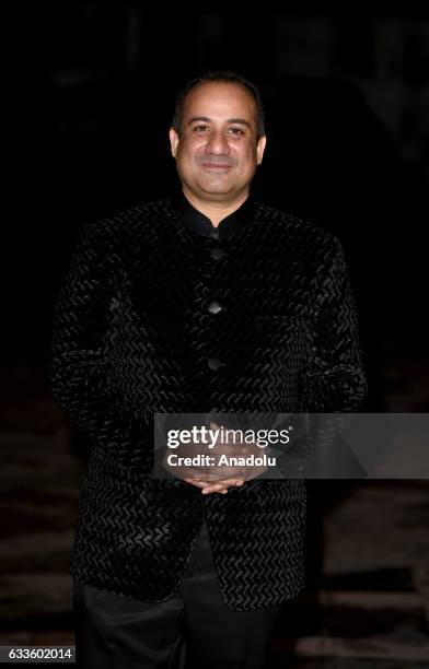 Rahat Fateh Ali Khan arrives for the British Asian Trust Dinner at the Guildhall, in London, United Kingdom on February 02, 2017.