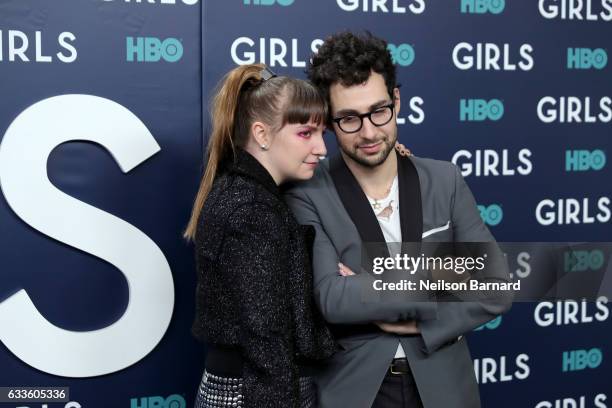 Actress Lena Dunham and Musician Jack Antonoff attend the New York Premiere of the Sixth & Final Season of "Girls" at Alice Tully Hall, Lincoln...
