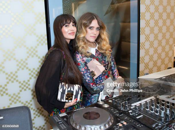 Zara Martin and Whinnie Williams attend a VIP party to celebrate the opening of luxury Italian brand Furla's Brompton Road Flagship store, in...