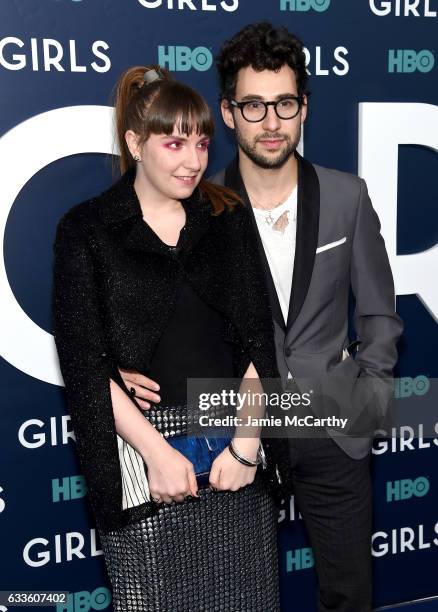 Jack Antonoff and Lena Dunham attend The New York Premiere Of The Sixth & Final Season Of "Girls" at Alice Tully Hall, Lincoln Center on February 2,...