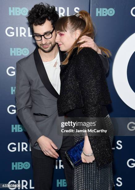 Jack Antonoff and Lena Dunham attend The New York Premiere Of The Sixth & Final Season Of "Girls" at Alice Tully Hall, Lincoln Center on February 2,...