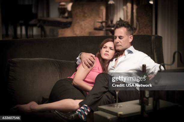 Fallout" Episode 206 -- Pictured: Amanda Righetti as Maddie, Adrian Pasdar as Nolan --