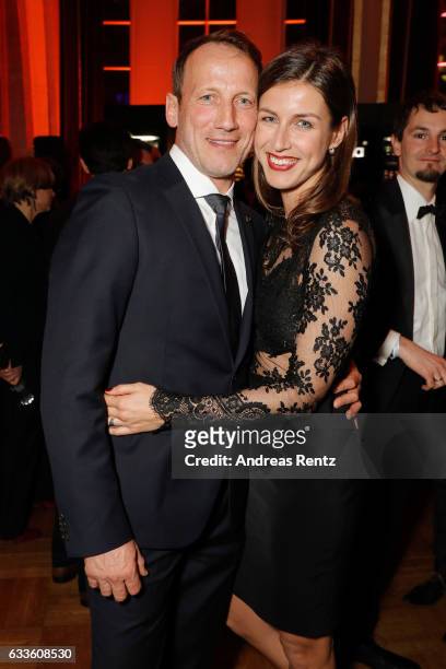 Wotan Wilke Moehring and partner Cosima Lohse attend the German Television Award at Rheinterrasse on February 2, 2017 in Duesseldorf, Germany.