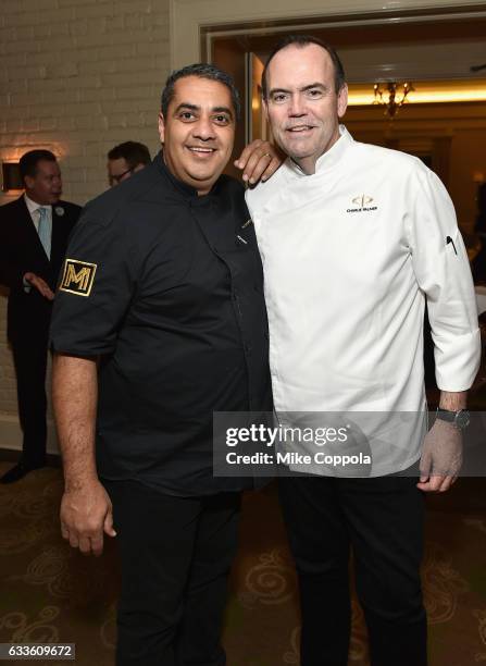 Chefs Michael Mina and Charlie Palmer attend the #Culinary Kickoff at Brennan's Restaurant on February 2, 2017 in Houston, Texas.