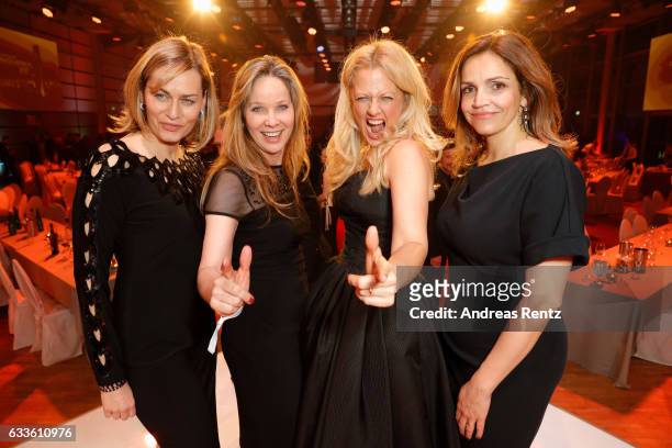 Gesine Cukrowski, Ann-Kathrin Kramer, Barbara Schoeneberger and Rebecca Immanuel attend the German Television Award at Rheinterrasse on February 2,...