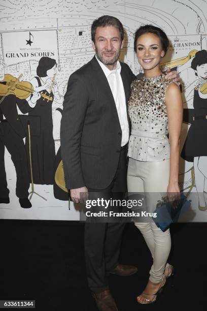 Janina Uhse and Dieter Bach attend Moet & Chandon Grand Scores 2017 at Umspannwerk on February 2, 2017 in Berlin, Germany.