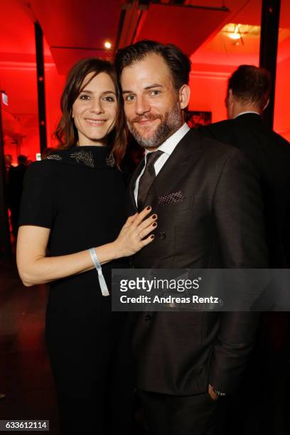 Christina Hecke and Torben Liebrecht attend the German Television Award at Rheinterrasse on February 2, 2017 in Duesseldorf, Germany.