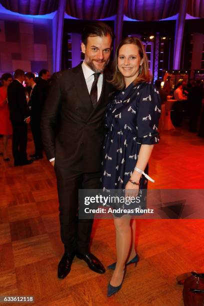 Torben Liebrecht and guest attend the German Television Award at Rheinterrasse on February 2, 2017 in Duesseldorf, Germany.