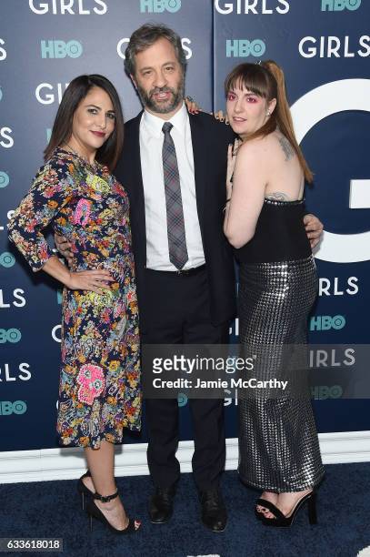 Jennifer Konner, Judd Apatow, and Lena Dunham attend The New York Premiere Of The Sixth & Final Season Of "Girls" at Alice Tully Hall, Lincoln Center...