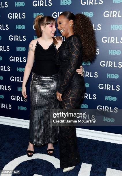 Lena Dunham and Janet Mock attend The New York Premiere Of The Sixth & Final Season Of "Girls" at Alice Tully Hall, Lincoln Center on February 2,...