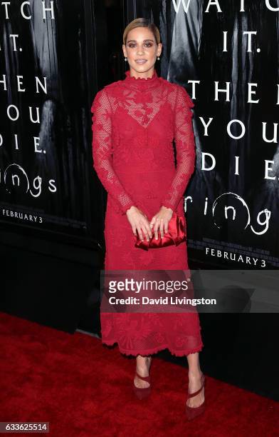 Actress Matilda Lutz attends a screening of Paramount Pictures' "Rings" at Regal LA Live Stadium 14 on February 2, 2017 in Los Angeles, California.