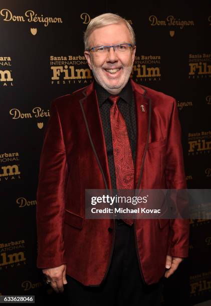 Film critic Leonard Maltin visits the Dom Perignon Lounge at The Santa Barbara International Film Festival on February 2, 2017 in Santa Barbara,...