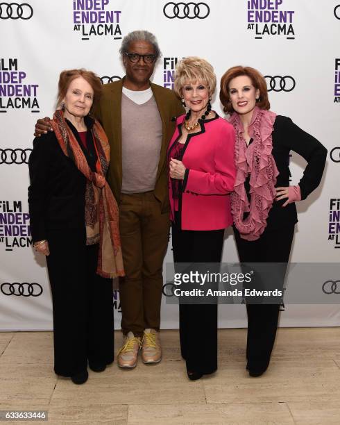Actress Katharine Houghton, film critic Elvis Mitchell, actress Karen Sharpe Kramer and producer Kat Kramer attend the Film Independent Screening and...
