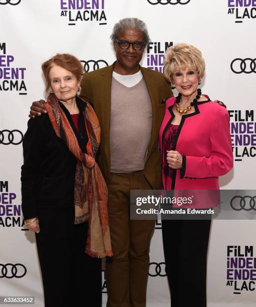 Actress Katharine Houghton, film critic Elvis Mitchell and actress Karen Sharpe Kramer attend the Film Independent Screening and Q&A of "Guess Who's...