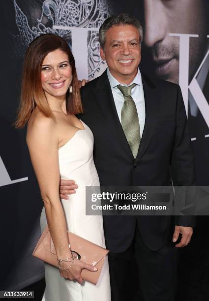 Producer Michael De Luca and Angelique Madrid attend the premiere of Universal Pictures' "Fifty Shades Darker" at The Theatre at Ace Hotel on...