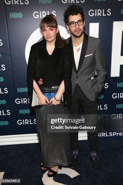 Lena Dunham and Jack Antonoff attend The New York Premiere of the Sixth & Final Season of "Girls" at Alice Tully Hall on February 2, 2017 in New York...