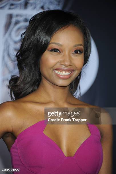 Actress Ashleigh LaThrop attends the premiere of Universal Pictures' 'Fifty Shades Darker' at The Theatre at Ace Hotel on February 2, 2017 in Los...