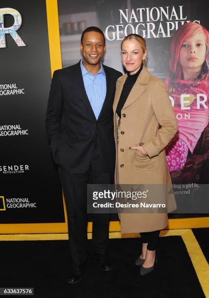 News correspondent Craig Melvin and ESPN anchor Lindsay Czarniak attend 'Gender Revolution: A Journey With Katie Couric' New York Premiere at...