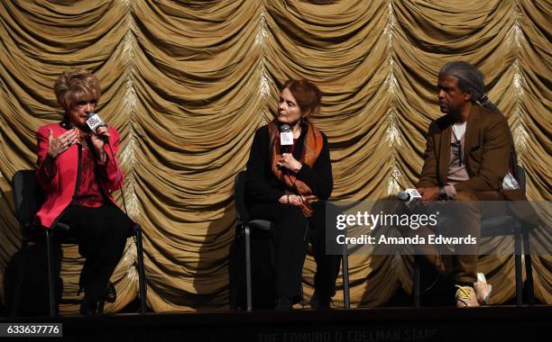 Actresses Karen Sharpe Kramer and Katharine Houghton and film critic Elvis Mitchell attend the Film Independent Screening and Q&A of "Guess Who's...