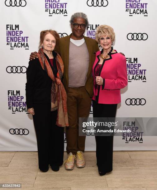 Actress Katharine Houghton, film critic Elvis Mitchell and actress Karen Sharpe Kramer attend the Film Independent Screening and Q&A of "Guess Who's...