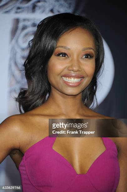 Actress Ashleigh LaThrop attends the premiere of Universal Pictures' 'Fifty Shades Darker' at The Theatre at Ace Hotel on February 2, 2017 in Los...
