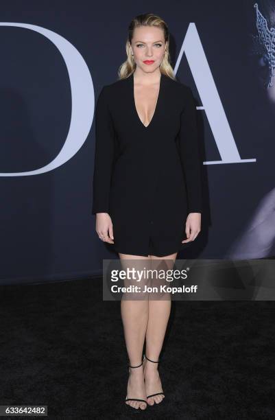 Actress Eloise Mumford arrives at the Los Angeles premiere "Fifty Shades Darker" at The Theatre at Ace Hotel on February 2, 2017 in Los Angeles,...