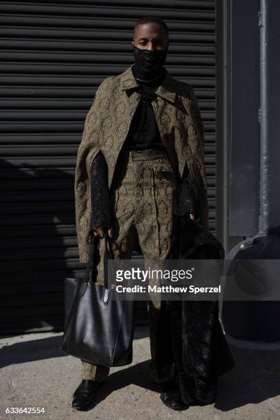 Paris Warren is seen attending Loris Diran/Bode/Combatant Gentlemen while wearing Underwood New York on February 2, 2017 in New York City.