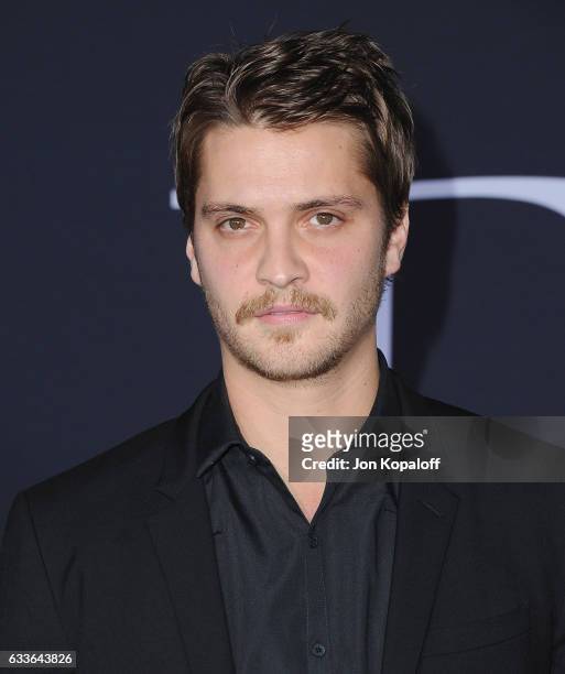 Actor Luke Grimes arrives at the Los Angeles premiere "Fifty Shades Darker" at The Theatre at Ace Hotel on February 2, 2017 in Los Angeles,...