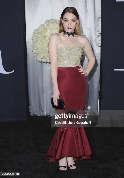 Actress Violett Beane arrives at the Los Angeles premiere "Fifty Shades Darker" at The Theatre at Ace Hotel on February 2, 2017 in Los Angeles,...