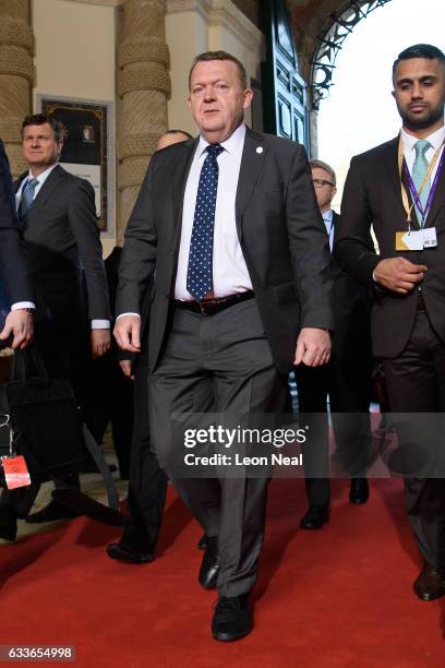 Prime Minister of Denmark, Lars Lokke Rasmussen, arrives at the Malta Informal Summit on February 3, 2017 in Valletta, Malta. Theresa May attends an...