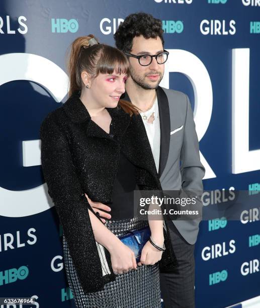 Actress Lena Dunham and musician Jack Antonoff attend The New York Premiere Of The Sixth & Final Season Of "Girls" at Alice Tully Hall, Lincoln...
