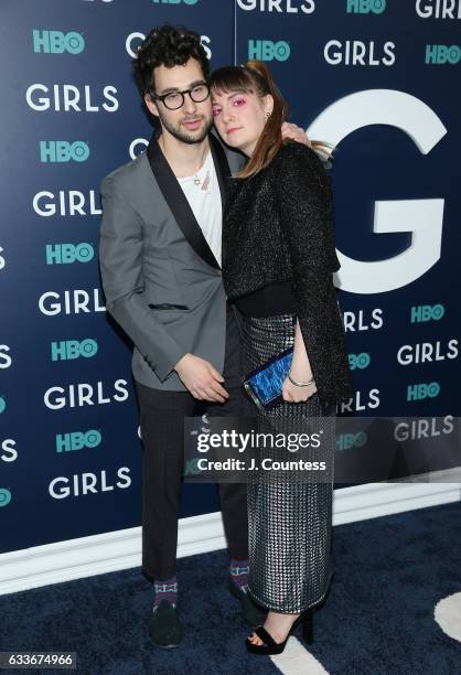 Musician Jack Antonoff and actress Lena Dunham attend The New York Premiere Of The Sixth & Final Season Of "Girls" at Alice Tully Hall, Lincoln...