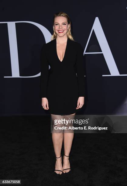 Actress Eloise Mumford attends the premiere of Universal Pictures' 'Fifty Shades Darker' at The Theatre at Ace Hotel on February 2, 2017 in Los...