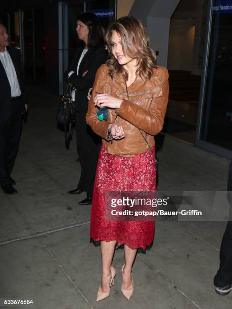 Aimee Teegarden is seen on February 02, 2017 in Los Angeles, California.