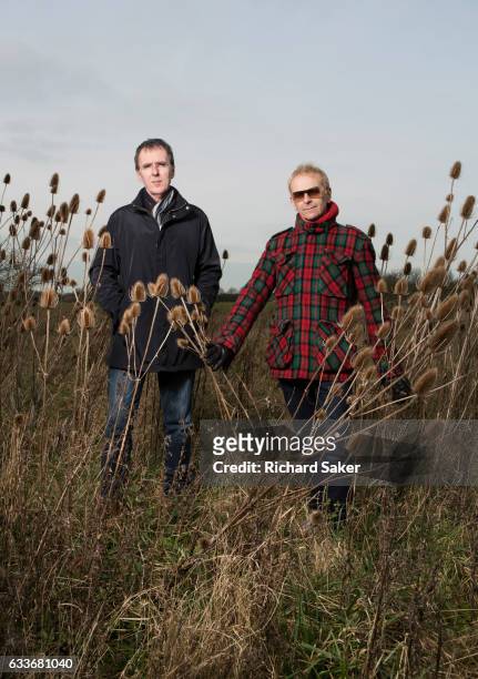 Electronic band Underworld are photographed for the Observer on February 17, 2016 in Romford, England.