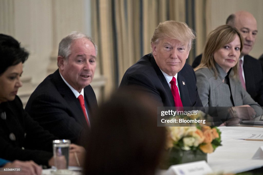 President Trump Participates In Strategic And Policy Forum At The White House