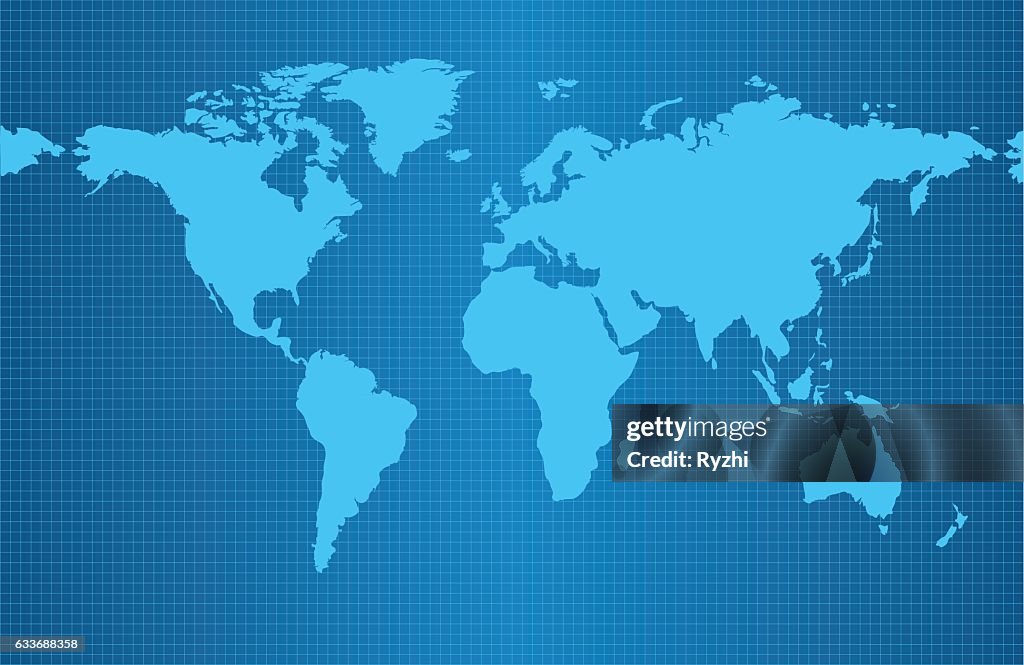Earth Map On Blue Gradient Background High-Res Vector Graphic - Getty ...