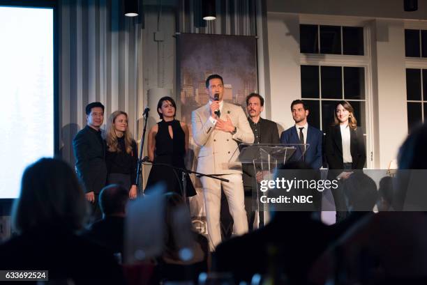 Grimm Gala 2017" -- Pictured: Reggie Lee, Claire Coffee, Jacqueline Toboni, Sasha Roiz, Silas Weir Mitchell, David Giuntoli, Bree Turner --