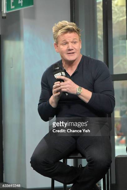 Gordon Ramsay attends Build series to discuss "MasterClass: Gordon Ramsay Teaches Cooking" at Build Studio on February 3, 2017 in New York City.